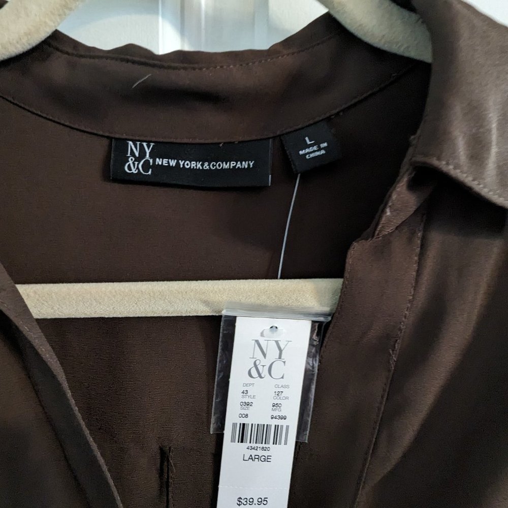 NWT NY&C Brown Blouse